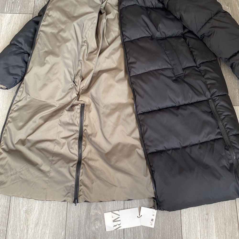 🆕 2024 ZARA REVERSIBLE ANORAK LONG PUFFER DOWN COAT - Picture 3 of 6